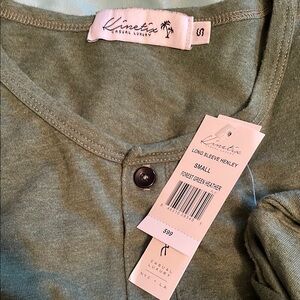 Kinetix Olive Green Long Sleeve Henley